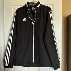 Adidas men’s black and white windbreaker jacket size medium